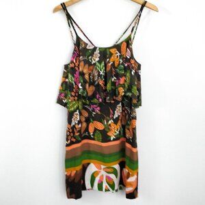 Farm Rio Tropical Jungle Ruffle Mini Dress Small